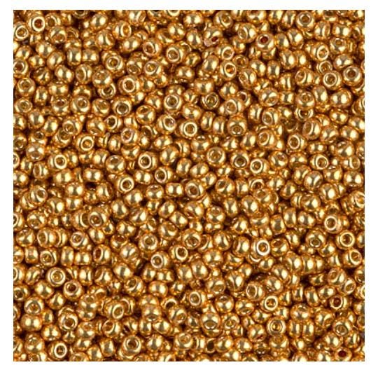 11/0 Duracoat Galvanized Miyuki Glass Seed Bead, Yellow Gold, 4203