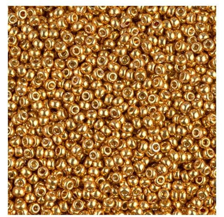 11/0 Duracoat Galvanized Miyuki Glass Seed Bead, Yellow Gold, 4203