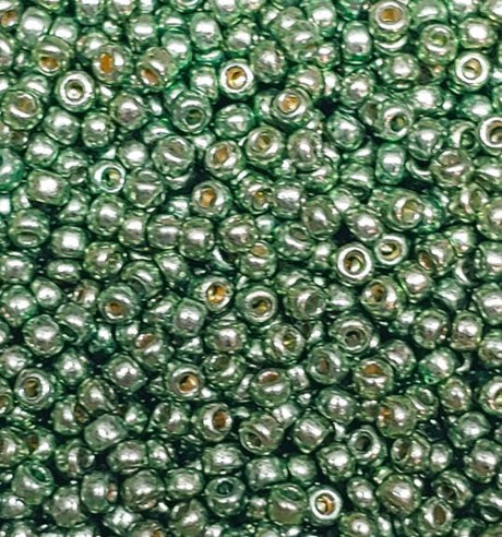 8/0 Duracoat Galvanized Miyuki Seed Bead, Sea Green, 4215