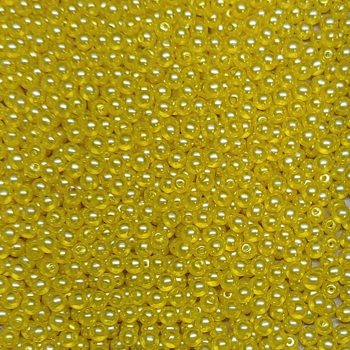 3mm Crystal Pearl Yellow-Round, Czech Glass Beads