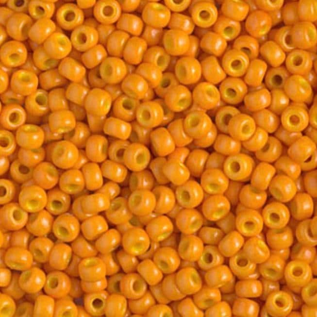 8/0 Duracoat Dyed Miyuki Seed Bead, Opaque Kumquat, 4454
