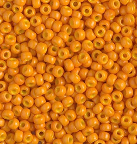 8/0 Duracoat Dyed Miyuki Seed Bead, Opaque Kumquat, 4454