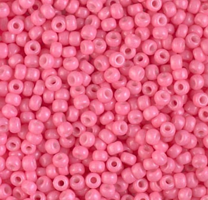 8/0 Duracoat Dyed Miyuki Seed Bead, Opaque Carnation, 4467