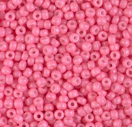 8/0 Duracoat Dyed Miyuki Seed Bead, Opaque Carnation, 4467
