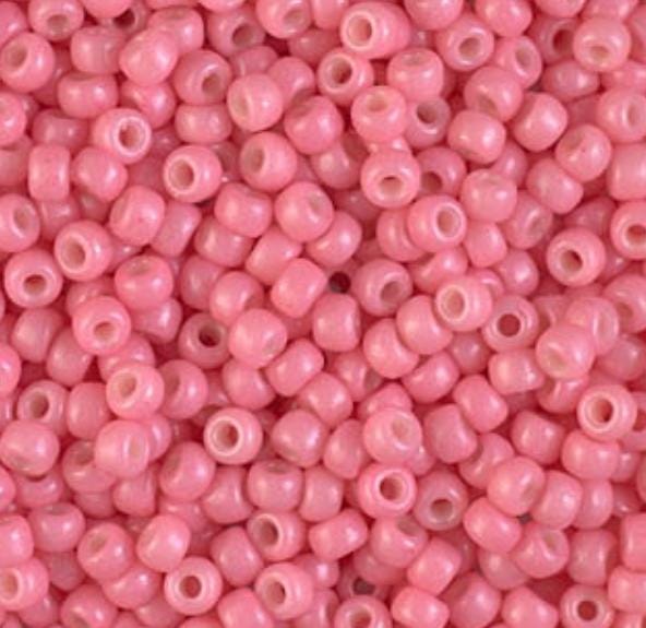 15/0 Duracoat Dyed Miyuki Seed Bead, Opaque Guava, 4465