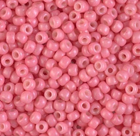 15/0 Duracoat Dyed Miyuki Seed Bead, Opaque Guava, 4465