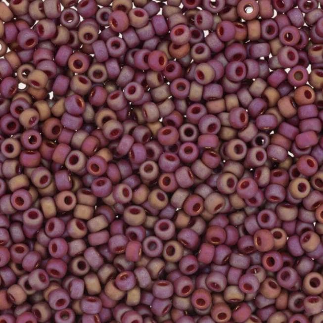 11-4696 Frosted Opaque Glaze Rainbow Dark Red Miyuki Glass Seed Bead