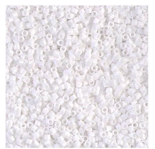 Opaque White 11/0 Miyuki Delica Bead, DB0200, 5 Grams