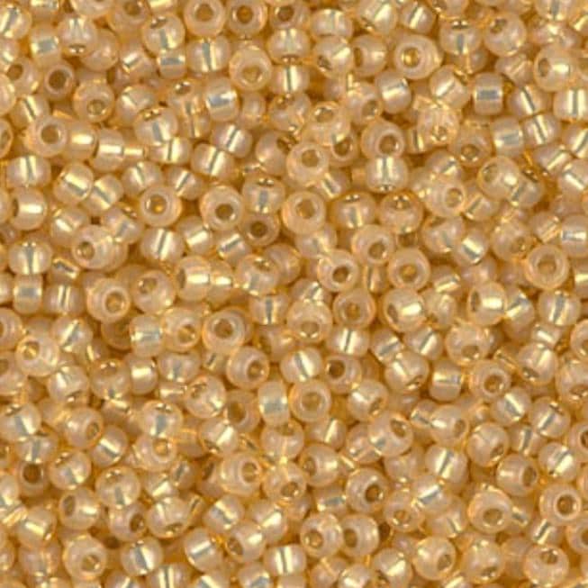 11-578 Dyed Lt Topaz Silver Lined Alabaster, Miyuki Seed Bead 11/0