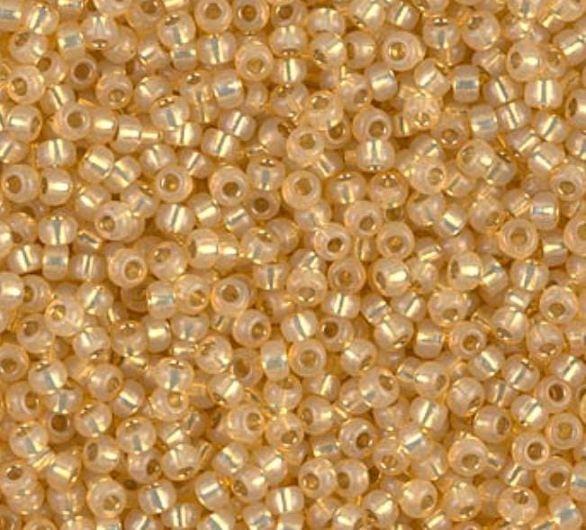 11-578 Dyed Lt Topaz Silver Lined Alabaster, Miyuki Seed Bead 11/0