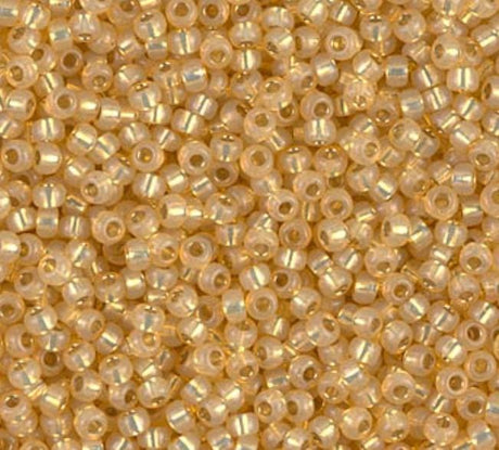 11-578 Dyed Lt Topaz Silver Lined Alabaster, Miyuki Seed Bead 11/0