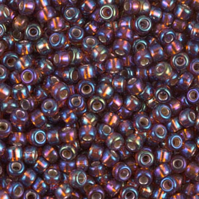 8/0 Silver Lined Dark Topaz AB, Miyuki Seed Bead, 8-1005