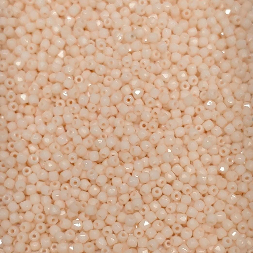 True 2MM Champagne Luster, Fire Polish Czech Glass