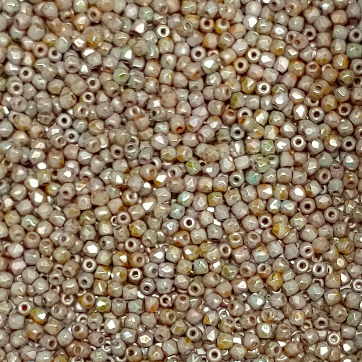 True 2MM White Blue Luster, Fire Polish Czech Glass, 100 Beads