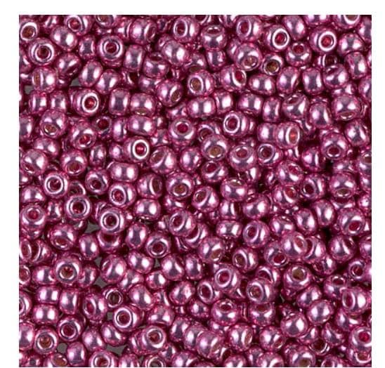 8/0 Duracoat Galvanized Miyuki Round Seed Bead, Hot Pink, 4210