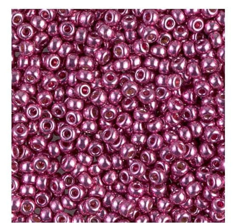 8/0 Duracoat Galvanized Miyuki Round Seed Bead, Hot Pink, 4210