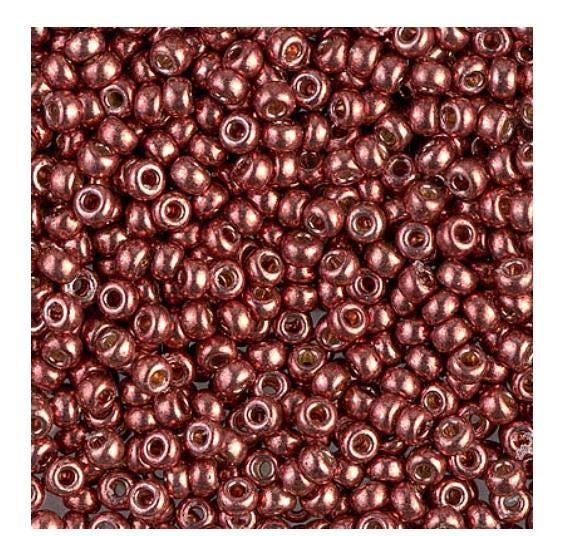 8/0 Duracoat Galvanized Miyuki Glass Seed Bead, Dark Berry, 4212