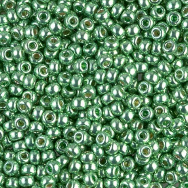 8/0 Duracoat Galvanized Miyuki Glass Seed Bead, Dark Mint Green, 4214