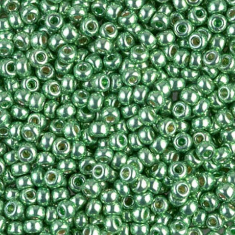 8/0 Duracoat Galvanized Miyuki Glass Seed Bead, Dark Mint Green, 4214