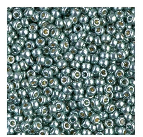 8/0 Duracoat Galvanized Miyuki Glass Seed Bead, Sea Foam, 4216