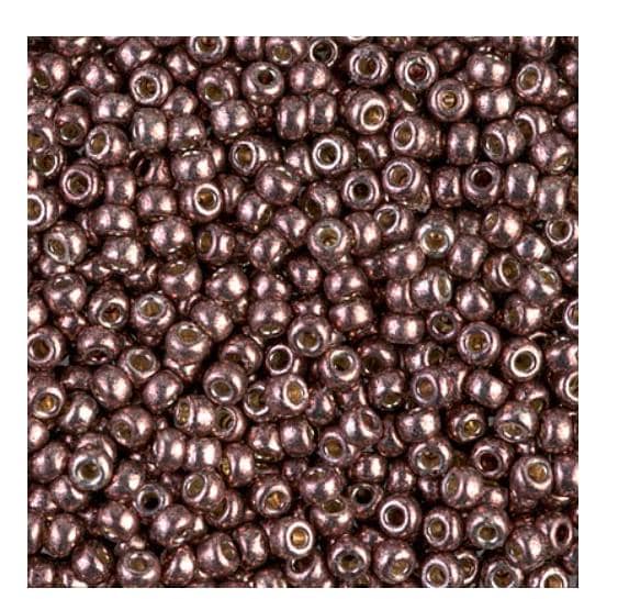 8/0 Duracoat Galvanized Miyuki Glass Seed Bead, Dark Mauve, 4213