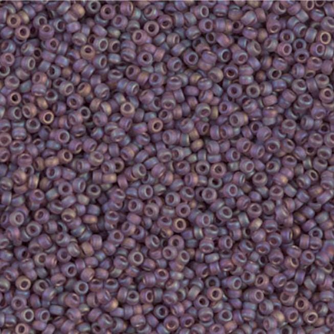 15/0 Matte Dark Smoky Amethyst AB, Miyuki Seed Bead, 15-153FR