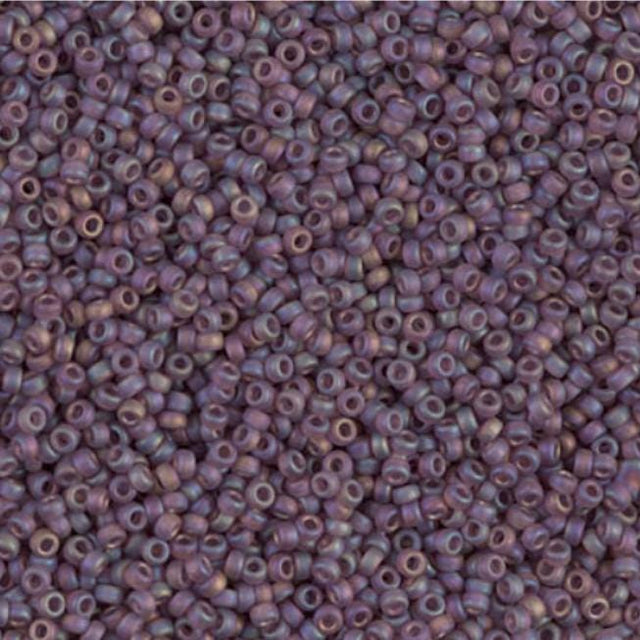 15/0 Matte Dark Smoky Amethyst AB, Miyuki Seed Bead, 15-153FR