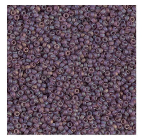 15/0 Matte Dark Smoky Amethyst AB, Miyuki Seed Bead, 15-153FR