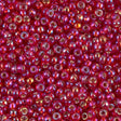 Silverlined Flame Red AB Miyuki round seed bead in color 1019 size 11.