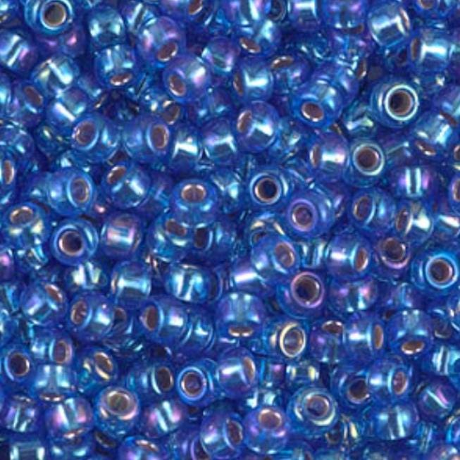 Silverlined Sapphire AB Miyuki round seed bead in color 1019 size 8.