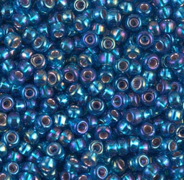 8-1025 Silverlined Capri Blue AB, Miyuki Seed Bead 8/0