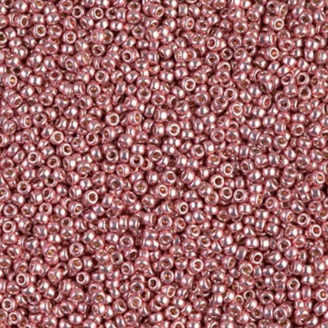 15/0 Duracoat Galvanized Miyuki Seed Bead, Dark Coral, 4209