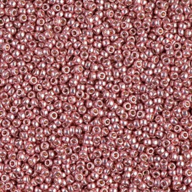 15/0 Duracoat Galvanized Miyuki Seed Bead, Dark Coral, 4209