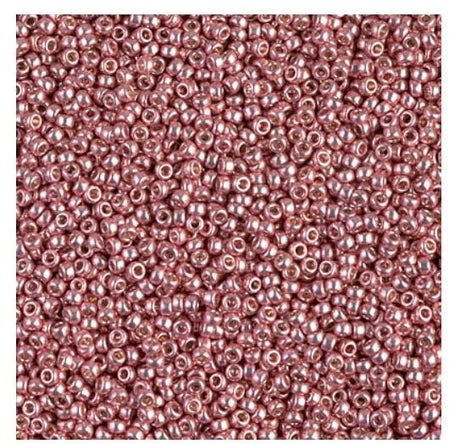 15/0 Duracoat Galvanized Miyuki Seed Bead, Dark Coral, 4209