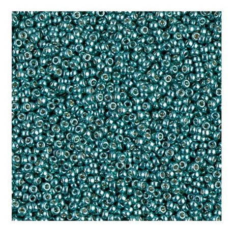 15/0 Duracoat Galvanized Miyuki Seed Bead, Dark Sea Foam, 4217