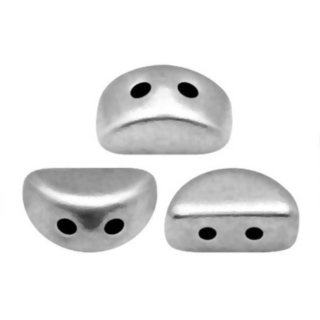 Kos® Par Puca® Argentees 2-hole bead, 6 x 3mm 10 grams