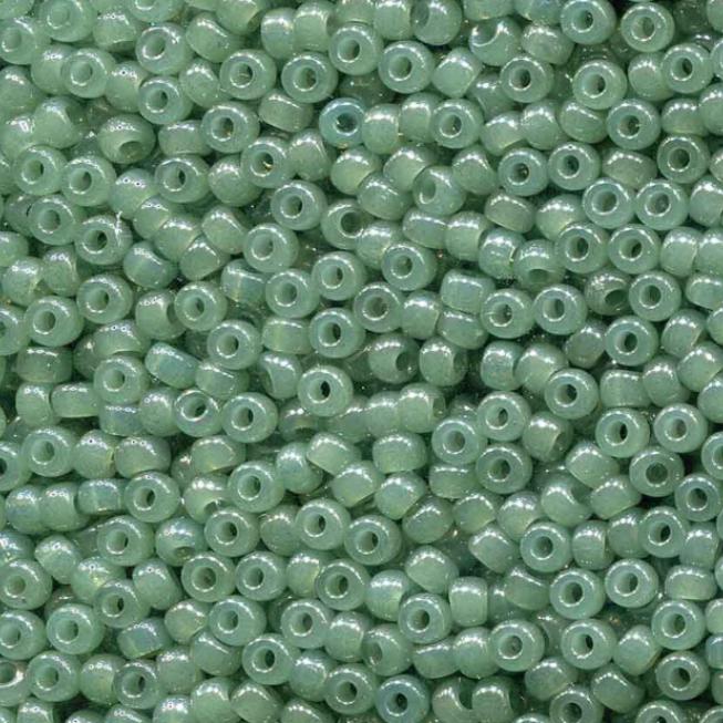 Translucent Sage Miyuki round seed bead in color 2374 size 8.