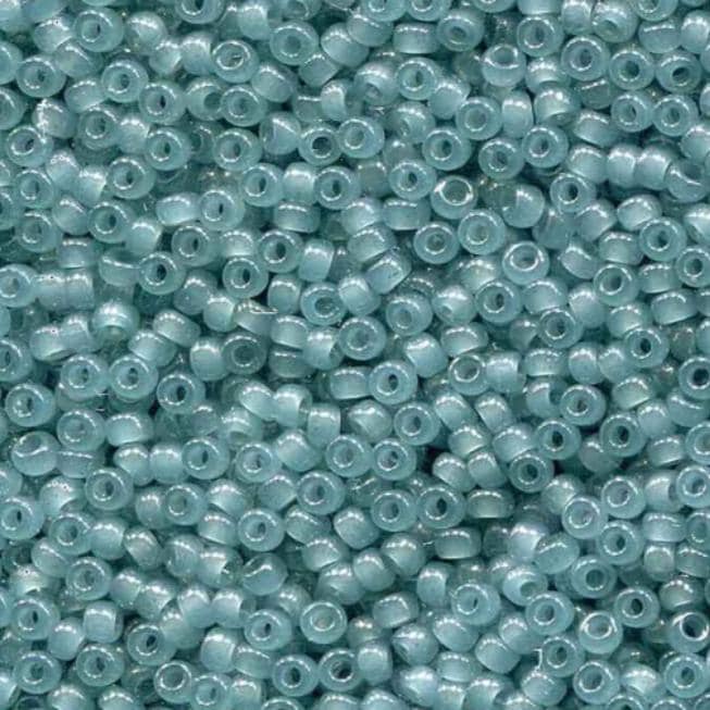 Translucent Eucalyptus Miyuki round seed bead in color 2376 in size 11.