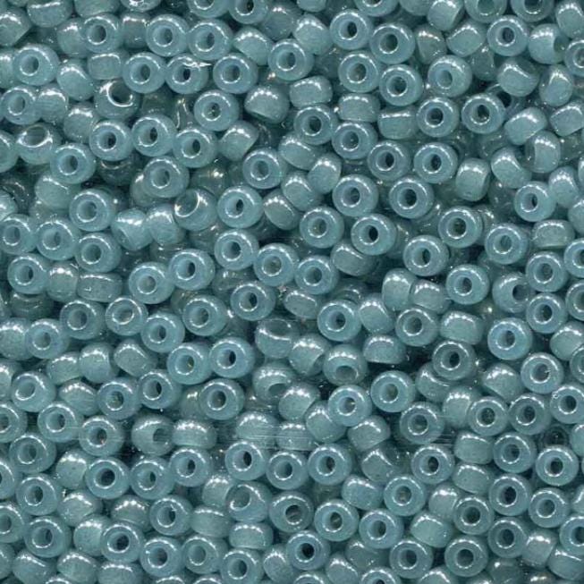 Translucent Eucalyptus Miyuki round seed bead in color 2376 size 8.