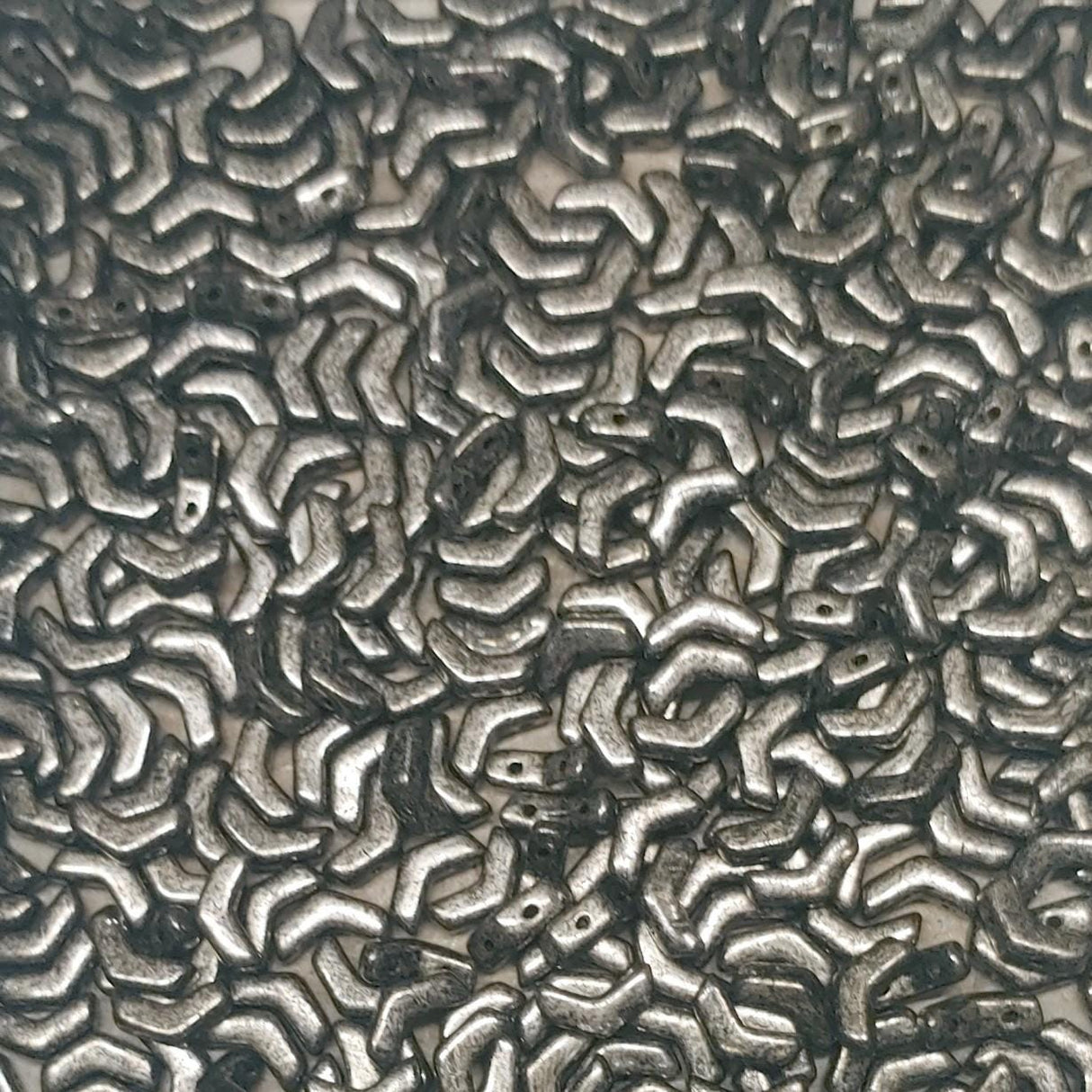 Arrow Bead Antique Chrome, 2-Hole Czech Glass 5x8MM