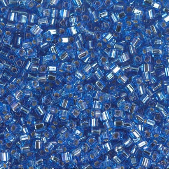 1.8mm Miyuki Cube Silver Lined Sapphire SB18-19, 8 Grams