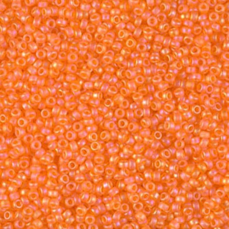11/0 Matte Transparent Orange AB, Miyuki Seed Bead 138FR