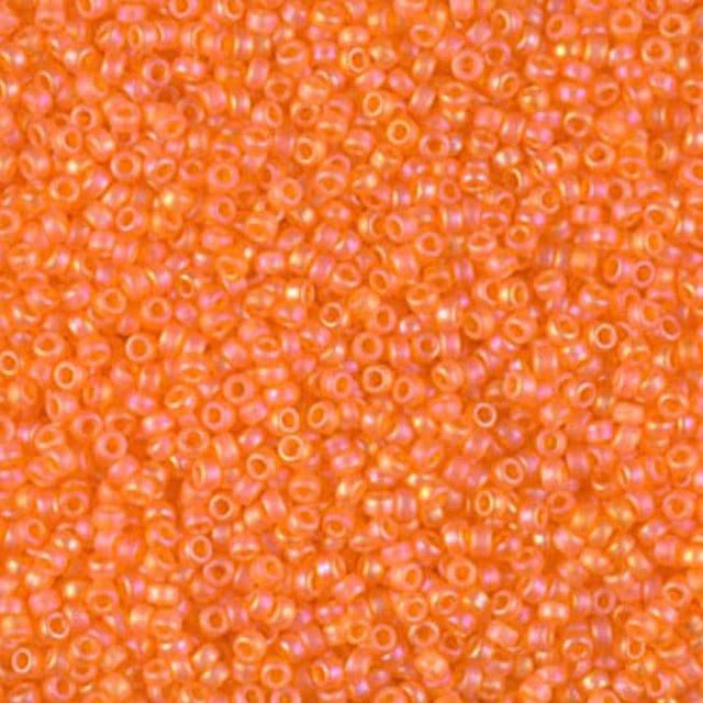 11/0 Matte Transparent Orange AB, Miyuki Seed Bead 138FR