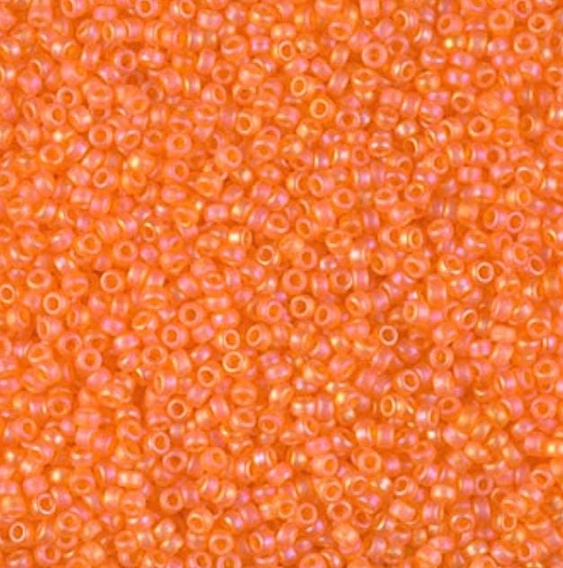 11/0 Matte Transparent Orange AB, Miyuki Seed Bead 138FR