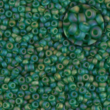 11/0 Matte Transparent Green AB, Miyuki Seed Bead 11-146FR