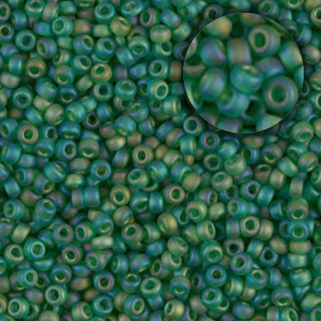 11/0 Matte Transparent Green AB, Miyuki Seed Bead 11-146FR