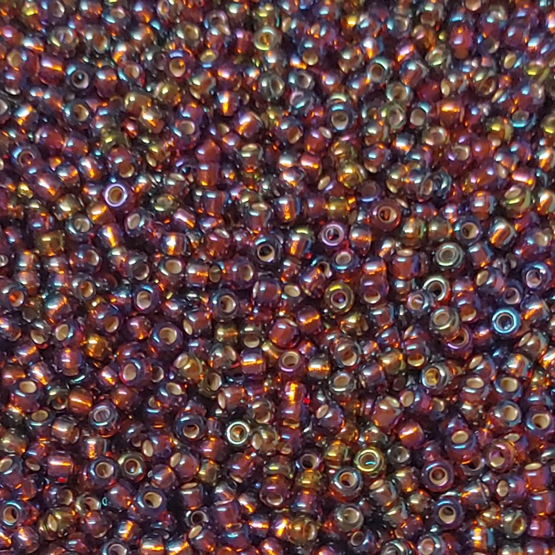 8/0 Silver Lined Dark Topaz AB, Miyuki Seed Bead, 8-1005