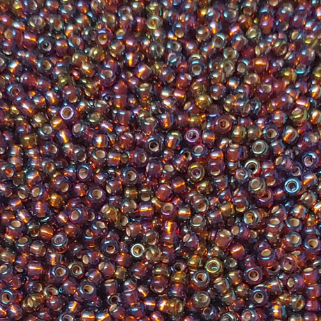 8/0 Silver Lined Dark Topaz AB, Miyuki Seed Bead, 8-1005