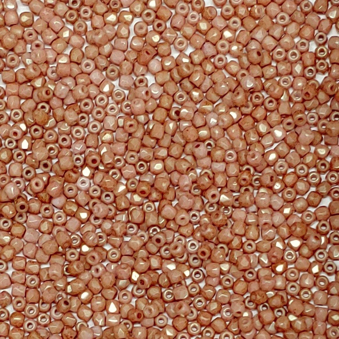 True 2MM Gold Luster, Fire Polish Czech Glass