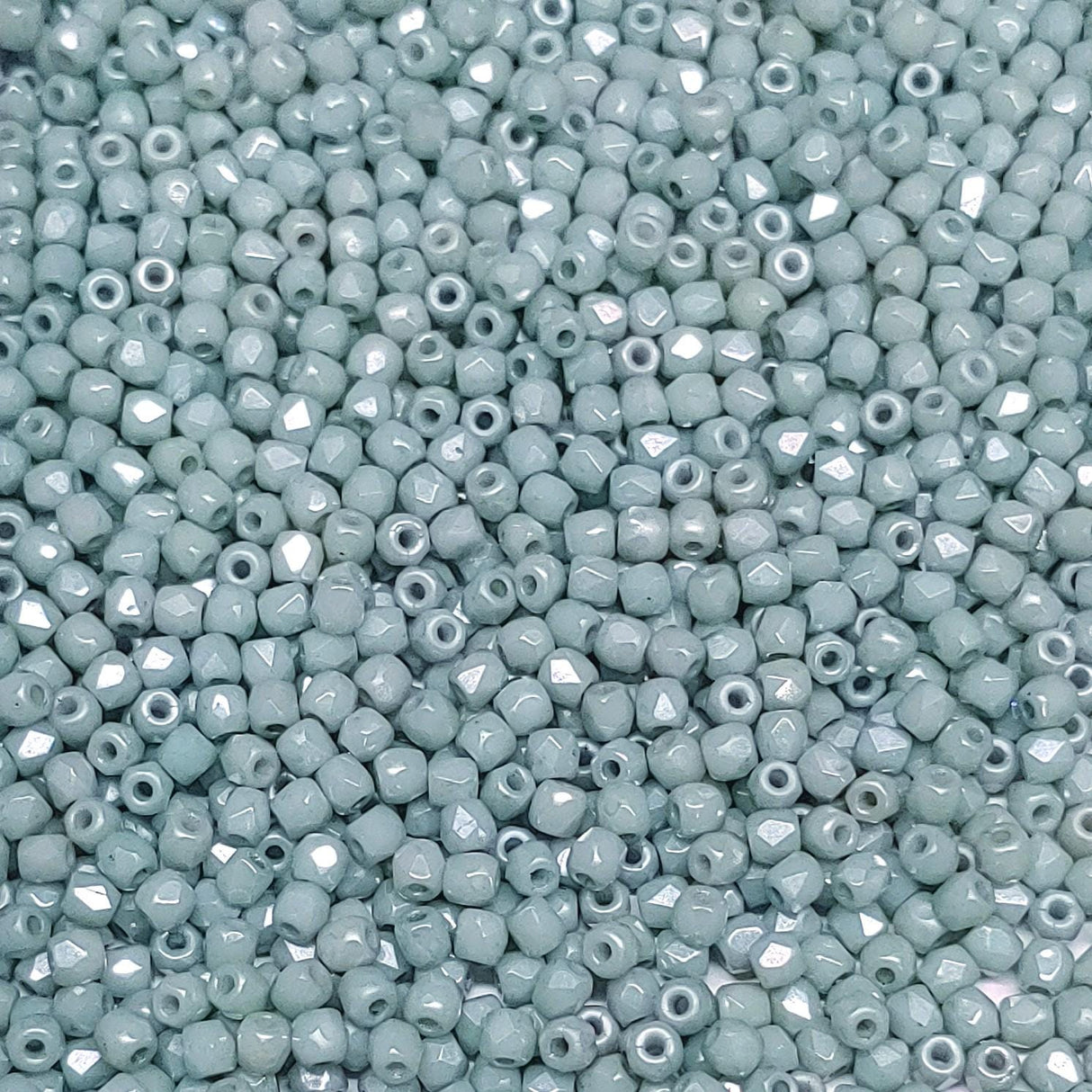 True 2MM Teal Luster, Fire Polish Czech Glass